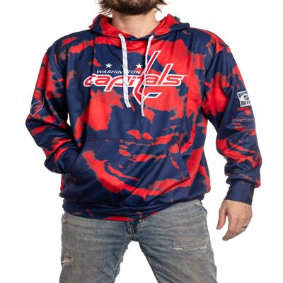 Calhoun NHL Surf & Skate Mens Tie Dye Sublimation Pullover Hoodie (Washington Capitals, XX-Large)