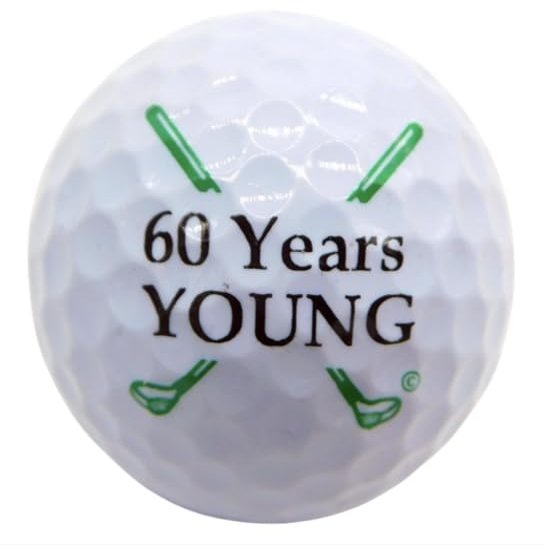 Westmon Works 60th Birthday Golf Ball Sixty Years Young Novelty Golfer Present for Dad or Golfing Fan