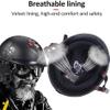 Motorcycle German Leather Half Face Helmet,DOT Approved Cap Half Shell Helmet+Goggles Retro Open-Face Helmet with Adjustable Quick Release Buckle Retro Leather Thin Skull Cap Half Helmet (C,Medium) view 4