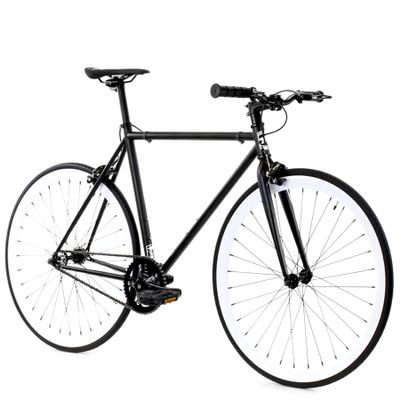 Golden Cycles Fixed Gear Single Speed Bike - Perfect Urban Commuter Bicycle with Front and Rear Brakes - Ideal for Teens and Adults - The Bike Comes in Different Sizes (41cm, Domino)
