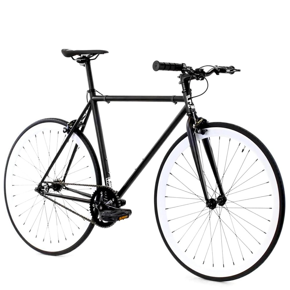 Golden Cycles Fixed Gear Single Speed Bike - Perfect Urban Commuter Bicycle with Front and Rear Brakes - Ideal for Teens and Adults - The Bike Comes in Different Sizes (41cm, Domino)