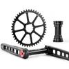 NaLsa MTB Crankset 40T 42T 44T 46T 48T Single Speed Round Chainring GXP Cranksets Hollow Integrated 165/170/172.5/175 Mm with Bottom Bracket (Color : 46T, Size : 172.5mm) view 1