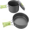 Portable Cookware, 8Pcs/Set Portable Outdoor Travel Camping Picnic Cookware Cooking Pot Pan Bowel Set Camping Cookware Mess Kit(Green) (Color : Green) view 4