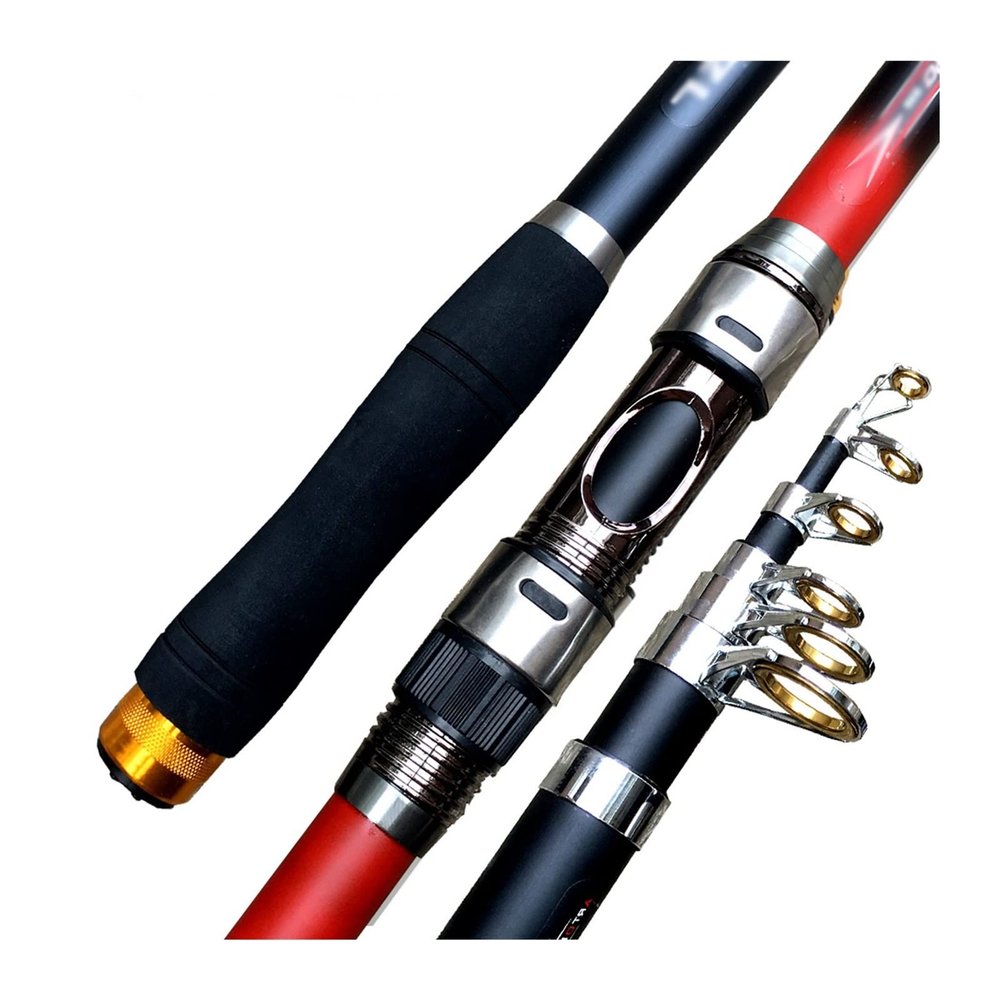 HARAY Fishing Rod Telescopic Fishing Rod Carbon Fiber Ultralight Fishing Pole Portable Retractable Handle Stainless Steel Guides Telescopic Fishing Pole (Size : 2.4m)