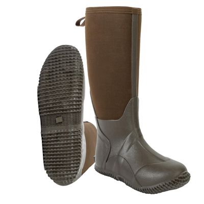 Ubon Men's Anti-slip Rubber Neoprene Boots Waterproof Mud Work Rain Boots Brown 8