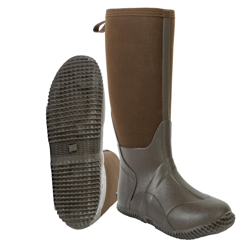 Ubon Men's Anti-slip Rubber Neoprene Boots Waterproof Mud Work Rain Boots Brown 8