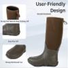 Ubon Men's Anti-slip Rubber Neoprene Boots Waterproof Mud Work Rain Boots Brown 8 view 2