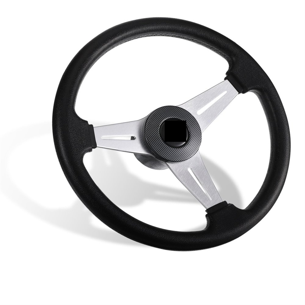 UNKOMN Boat Rudder Speed Boat 3 Spoke Steering Wheel Yacht PU Foam 3 4 Inch Shaft 13 3 inch Steamship Anti-Slip Helm Steer System Replacing Parts Steering Wheels