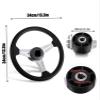 UNKOMN Boat Rudder Speed Boat 3 Spoke Steering Wheel Yacht PU Foam 3 4 Inch Shaft 13 3 inch Steamship Anti-Slip Helm Steer System Replacing Parts Steering Wheels view 2