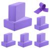 PATIKIL Yoga Blocks & Resistance Band Set, 10 Pack High-Density EVA Foam Yoga Block Bulk 9"x6"x3" Non-Slip Dance Brick Lightweight for Women Gym Stretching Yoga Pilates, Purple view 1