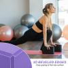 PATIKIL Yoga Blocks & Resistance Band Set, 10 Pack High-Density EVA Foam Yoga Block Bulk 9"x6"x3" Non-Slip Dance Brick Lightweight for Women Gym Stretching Yoga Pilates, Purple view 4