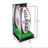 Better Display Cases Acrylic Rugby Ball Display Case Vertical with Mirror Case, Purple Risers, Wall Mount and Turf Base 8" x 8" x 12" (A060/B03) view 2
