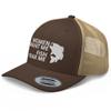 RIVEMUG Women Want Me Fish Fear Me Trucker Hat Curved Bill Mid Crown Adjustable Funny Fishing Cap Brown/Khaki view 1