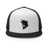 RIVEMUG Bass King Trucker Hat Flat Bill High Crown Adjustable Fishing Cap Black/White/Black view 2