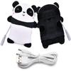 USB Heated Gloves Cute Panda Winter Hand Warmers,Half Wearable Fingerless 5V USB PoweredUSB Charging Warm Heating Mittens for for Women Men Children (Black White) view 1