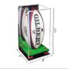 Better Display Cases Acrylic Rugby Ball Display Case Vertical with Mirror Case, Red Risers, Wall Mount and Turf Base 8" x 8" x 12" (A060/B03) view 2
