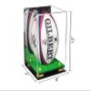 Better Display Cases Acrylic Rugby Ball Display Case Vertical with Mirror Case, Yellow Risers, Wall Mount and Turf Base 8" x 8" x 12" (A060/B03) view 2