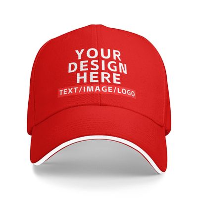 Baseball Cap Personalized Custom Design Custom Hat Youth Personalized Baseball Hat for Women Couple Boys Men Red