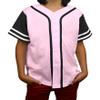 DIGITMON Kids Baseball Jersey Button Down Premium Sleeve Two-Striped T Shirts Uniform PINKBLACK2 for 3Mo Infants view 1