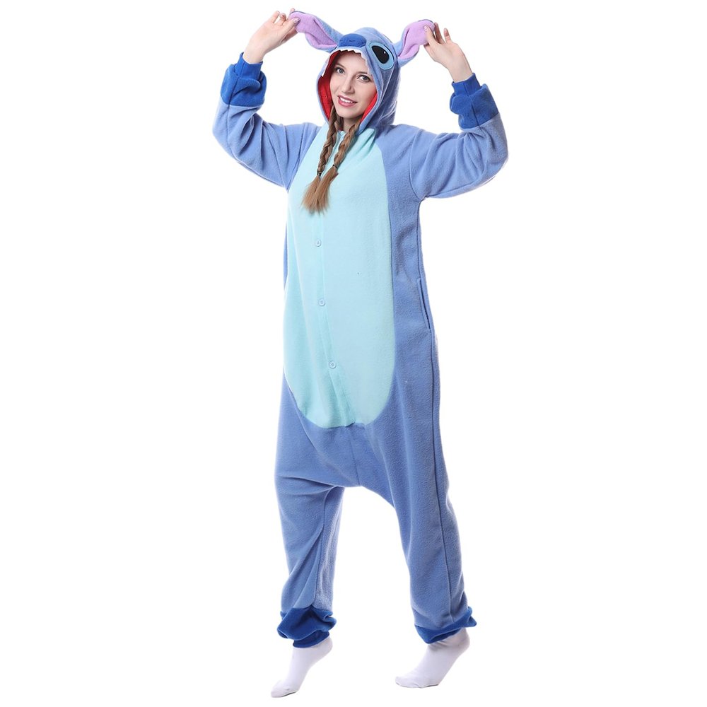 HANZEJINL Stitch Adult Onesie Halloween Cosplay Animal Onesie Pajamas For Women