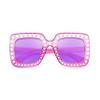 FEISEDY Kids Sunglasses for Girls Oversized Square Sparkling Party Sun Glasses Lightweight Fashion Shades B0053 view 3