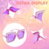 FEISEDY Kids Sunglasses for Girls Oversized Square Sparkling Party Sun Glasses Lightweight Fashion Shades B0053 view 4