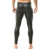 YOOBNG Men's Faux Leather Thermal Underwear Bottoms Leggings Long Trousers Skinny Bottoms Stretchy Yoga Pants Clubwear Matte Black view 3