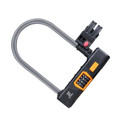 Akso Aoyupe Grey Silicone 4-Digit Resettable Combination Heavy Duty Anti-Theft Locks,Keyless Lock for Outdoor,U-Lock with Sturdy Mounting Bracketfor Motorcycle, Ebikes,1 Set