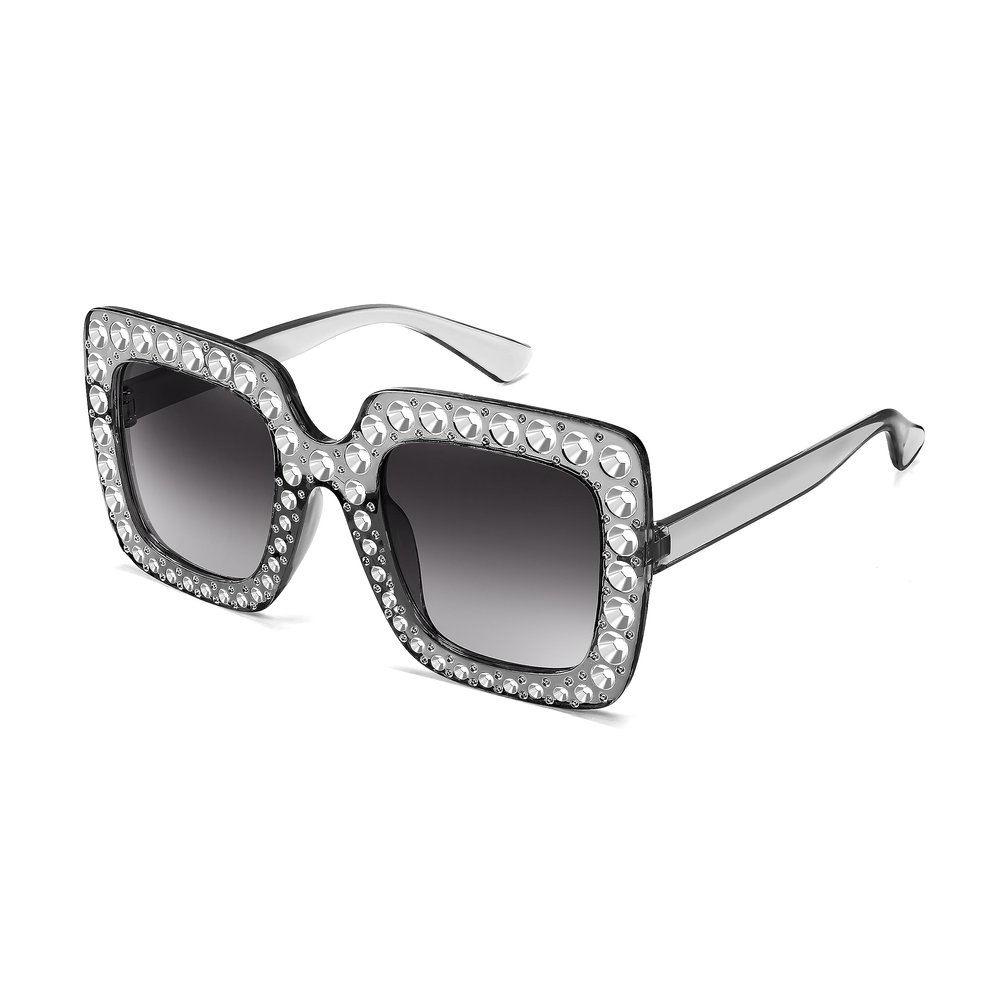 FEISEDY Kids Sunglasses for Girls Oversized Square Sparkling Party Sun Glasses Lightweight Fashion Shades B0053
