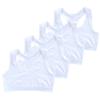 4 Pack Girls Unpadded Bra Seamless Breathable Cotton Bra Wireless Lightweight Sports Bras Girls Crop Tops for 9-14 Years White view 1