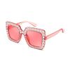 FEISEDY Kids Sunglasses for Girls Oversized Square Sparkling Party Sun Glasses Lightweight Fashion Shades B0053 view 1