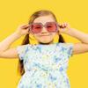 FEISEDY Kids Sunglasses for Girls Oversized Square Sparkling Party Sun Glasses Lightweight Fashion Shades B0053 view 2