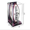 Better Display Cases Acrylic Rugby Ball Display Case Vertical with Mirror Case, Purple Risers, Wall Mount and Clear Base 8" x 8" x 12" (A060/B42) view 2