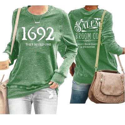 1692 They Missed One Womens 1692 They Missed One Sweatshirt Shirt Halloween Hoodies For Women 1692 They Missed One Shirt Plus Size Fun Shirts 1962 They Missed One Long Sleeve Tee Green