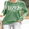 1692 They Missed One Womens 1692 They Missed One Sweatshirt Shirt Halloween Hoodies For Women 1692 They Missed One Shirt Plus Size Fun Shirts 1962 They Missed One Long Sleeve Tee Green view 2