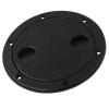 UNKOMN Marine Hardware RV Boat Circular Non Slip Inspection Hatch Marine Deck Plate Access, Plastic, Black, 4 inch view 1