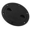 UNKOMN Marine Hardware RV Boat Circular Non Slip Inspection Hatch Marine Deck Plate Access, Plastic, Black, 4 inch view 3