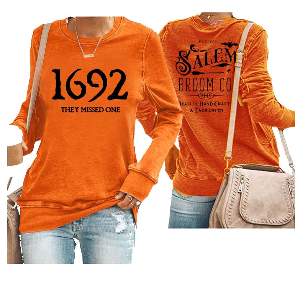 1692 They Missed One Halloween Sweater - Casual Fun Orange Vintage Sweatshirt