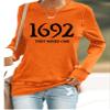 1692 They Missed One Halloween Sweater - Casual Fun Orange Vintage Sweatshirt view 2