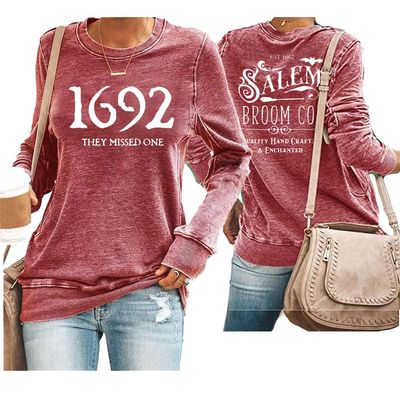 1692 They Missed One Sweatshirt Long Sleeve Halloween Crewneck Womens Pink
