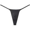 Botmois Men's Solid Stripe Mini Bikini G-string Thong Underwear Minimum Coverage Underpants Tiny Pouch Tangas Sexy T-back 3-Pack(Black) M view 2