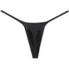 Botmois Men's Solid Stripe Mini Bikini G-string Thong Underwear Minimum Coverage Underpants Tiny Pouch Tangas Sexy T-back 3-Pack(Black) M view 4