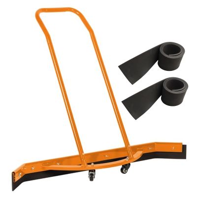 Tennis Court Squeegy with 5ft Replacement Rain Shuttle, Floor Water Remover Squeegee Broom, Basketball Court Dryer, Aluminum Rain Sweep with Wheels (Color : Orange, Size : 135x102cm/53x40inch)