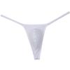 Botmois Men's Solid Stripe Mini Bikini G-string Thong Underwear Minimum Coverage Underpants Tiny Pouch Tangas Sexy T-back 3-Pack(Black,White,Light Yellow) L view 4