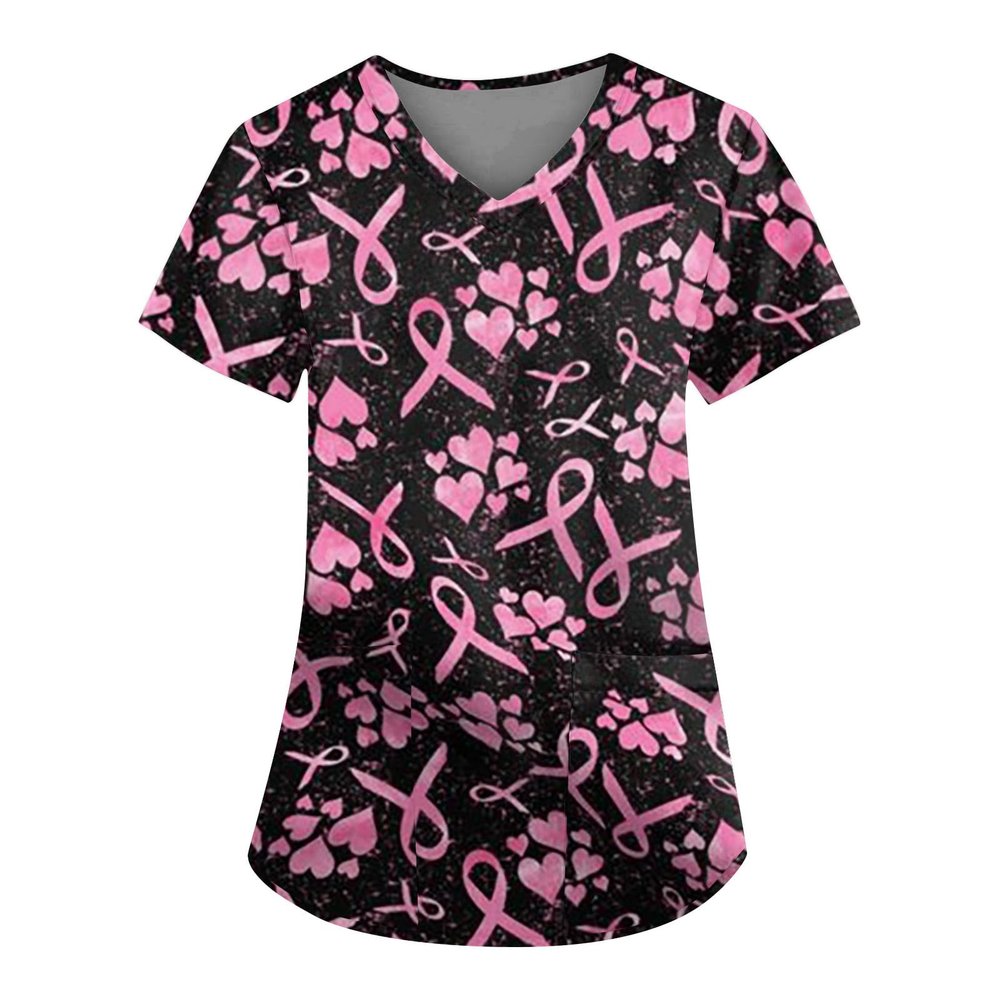 Nurse Uniforms Women Cancer Awareness Shirts Breast Cancer T Shirts Breast Cancer T Shirts for Women Breast Cancer Tshirts Pink Nursing Uniforms 3XL Womens Breast Cancer Awareness Shirts