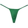 Botmois Men's Solid Stripe Mini Bikini G-string Thong Underwear Minimum Coverage Underpants Tiny Pouch Tangas Sexy T-back 3-Pack(Green,White,Pink) M view 2