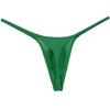 Botmois Men's Solid Stripe Mini Bikini G-string Thong Underwear Minimum Coverage Underpants Tiny Pouch Tangas Sexy T-back 3-Pack(Green,White,Pink) M view 4