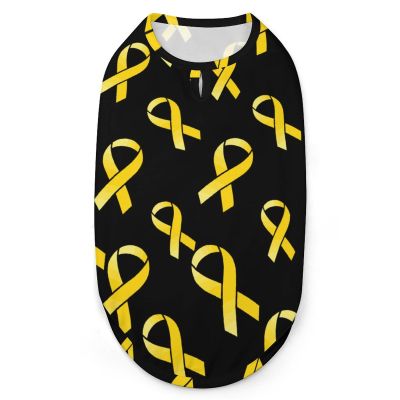 Yellow Ribbon Medical HIV Dog Shirts Pet Clothes Summer T Shirts Breathable Pullover Sleeveless Tank Top for Small Puppy Cats