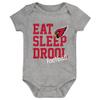 Outerstuff Newborn & Infant Black/Cardinal/Heather Gray Arizona Cardinals Three-Pack Eat, Sleep & Drool Retro Bodysuit Set view 3