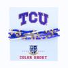Color Shout for TCU School Colors: Set of 6 Beaded Stretch Bracelets view 1